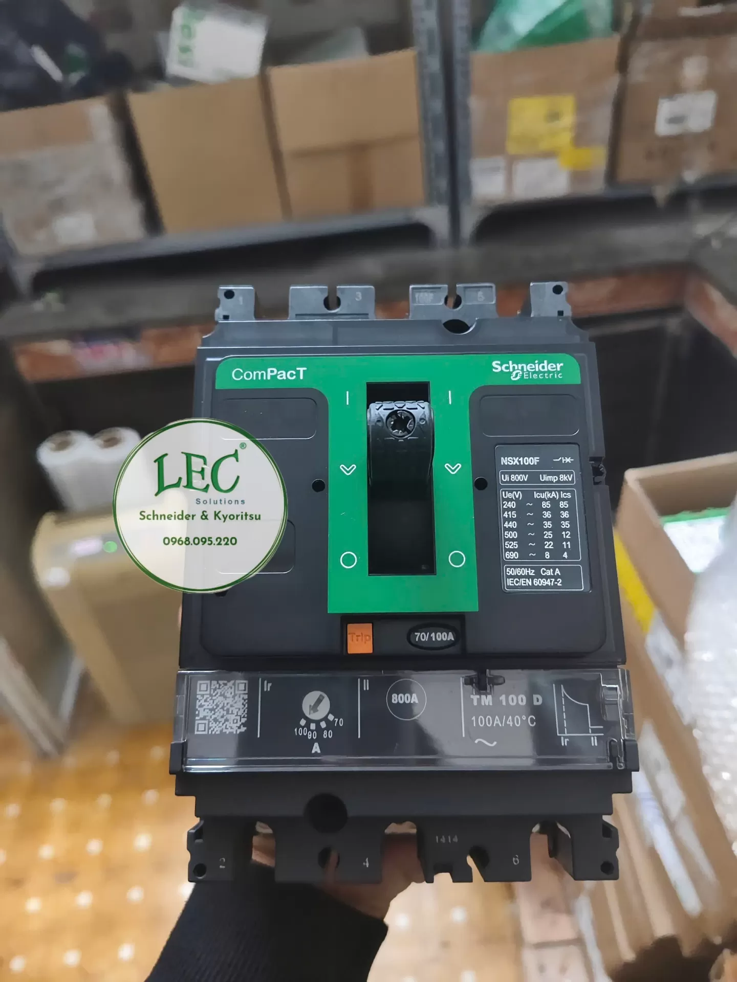 C10F3TM100 - Cầu dao tự động MCCB NSX100F 36kA AC 3P3D 100A TMD