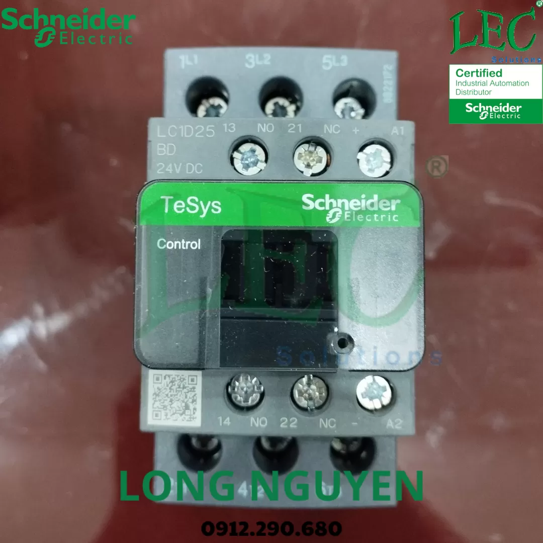 Khởi động từ LC1D25BD - 3P(3 NO) - AC-3 -  440 V 25 A - 24 V DC coil