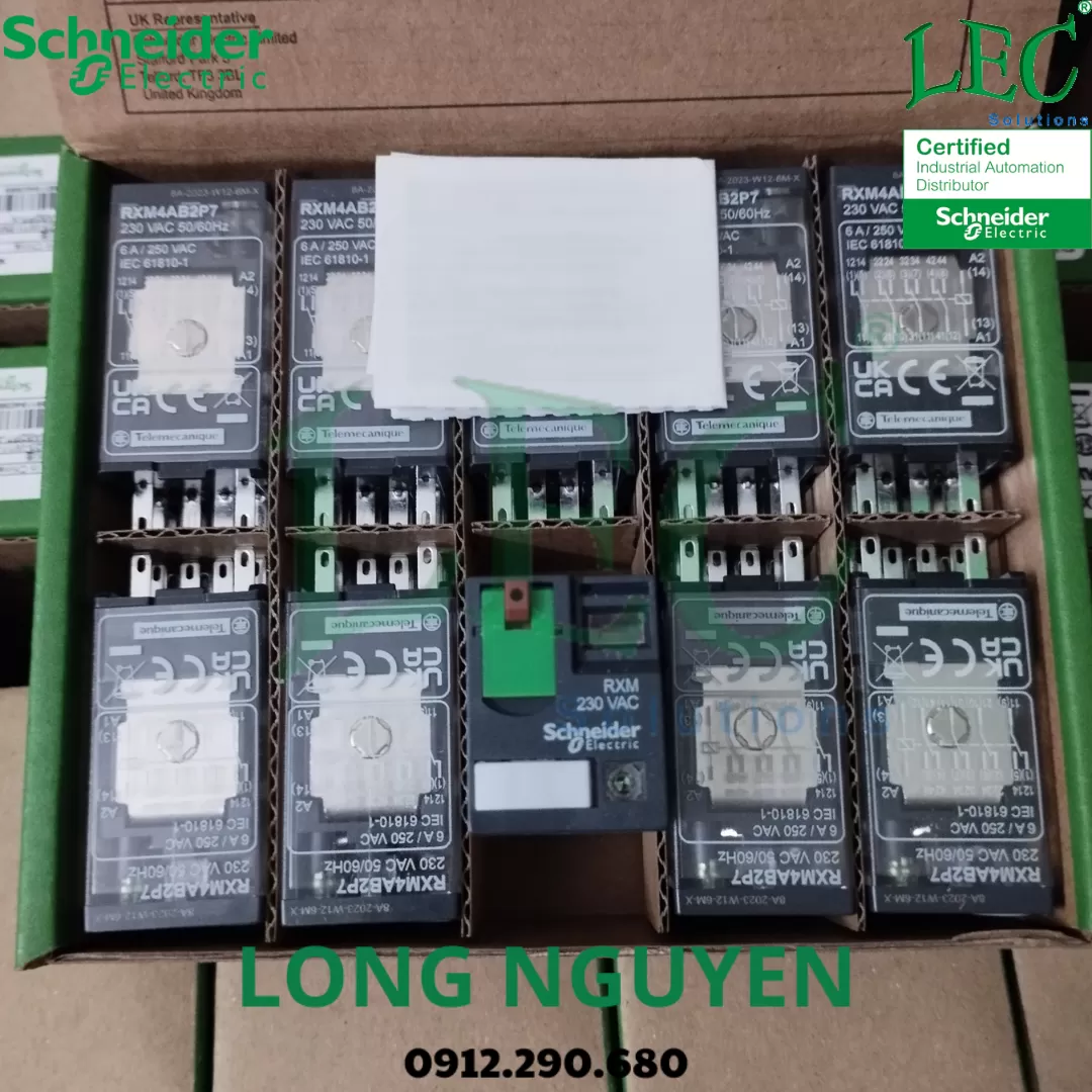 RXM4AB2P7 - Rơ le trung gian RXM 4CO 6A 230VAC Schneider