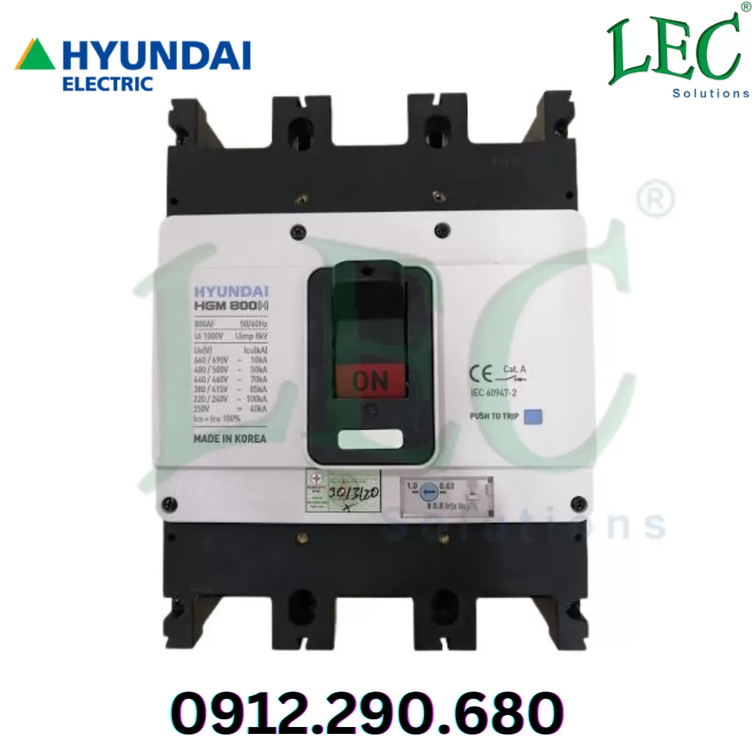 MCCB Hyundai HGM1250S3P 3P 1250 75kA