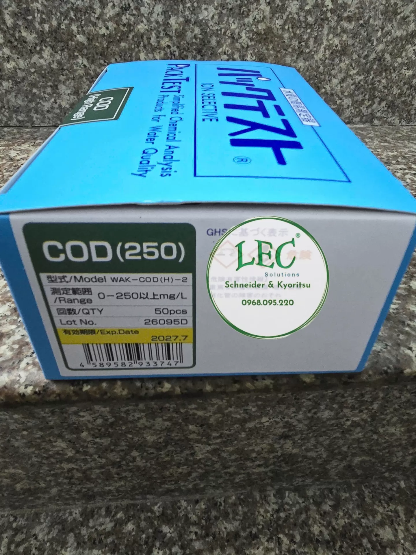 Bộ dụng cụ kiểm tra COD 0-250 ppm, WAK-COD(H)-2: