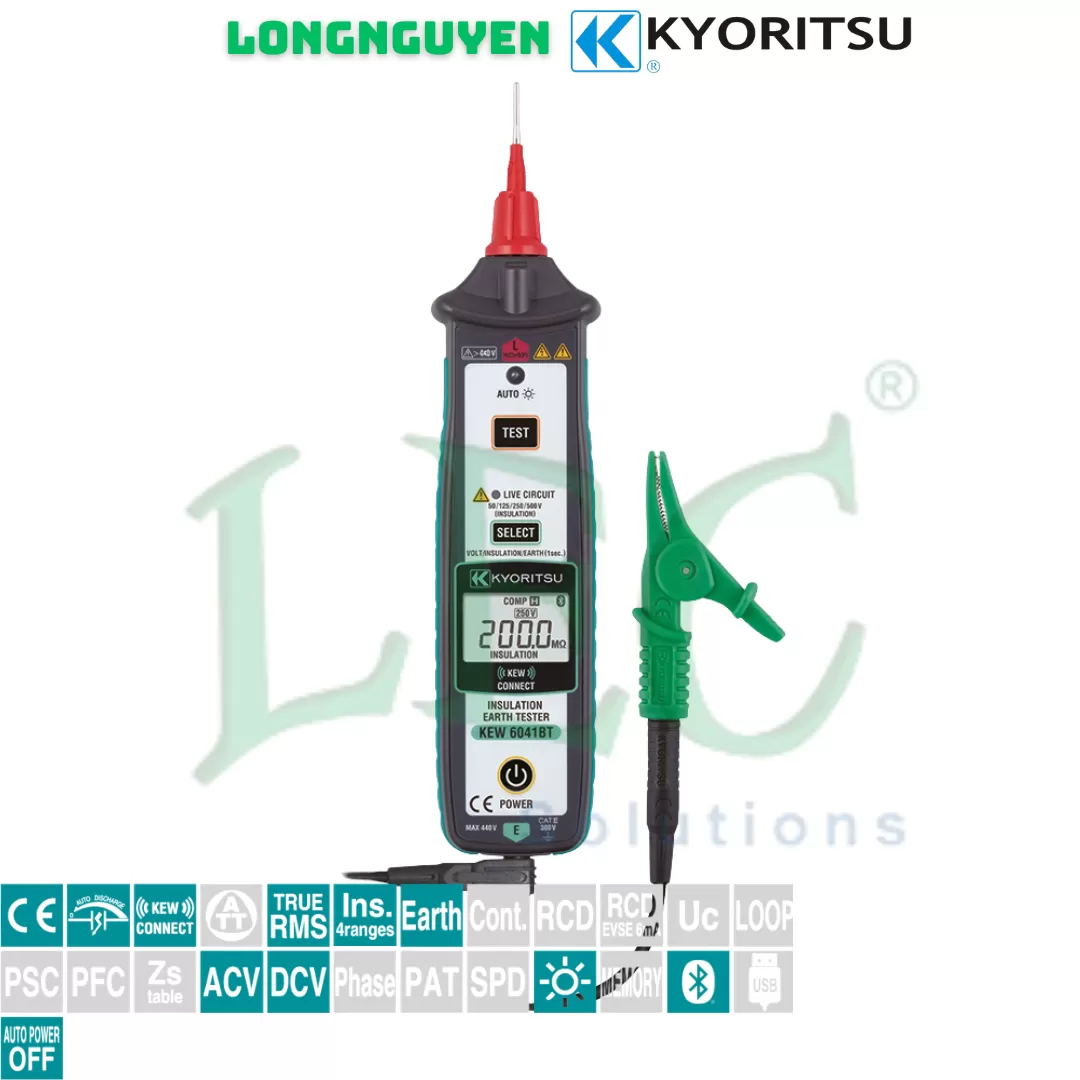 Máy kiểm tra điện trở tiếp địa, điện trở cách điện Kyoritsu KEW 6041BT