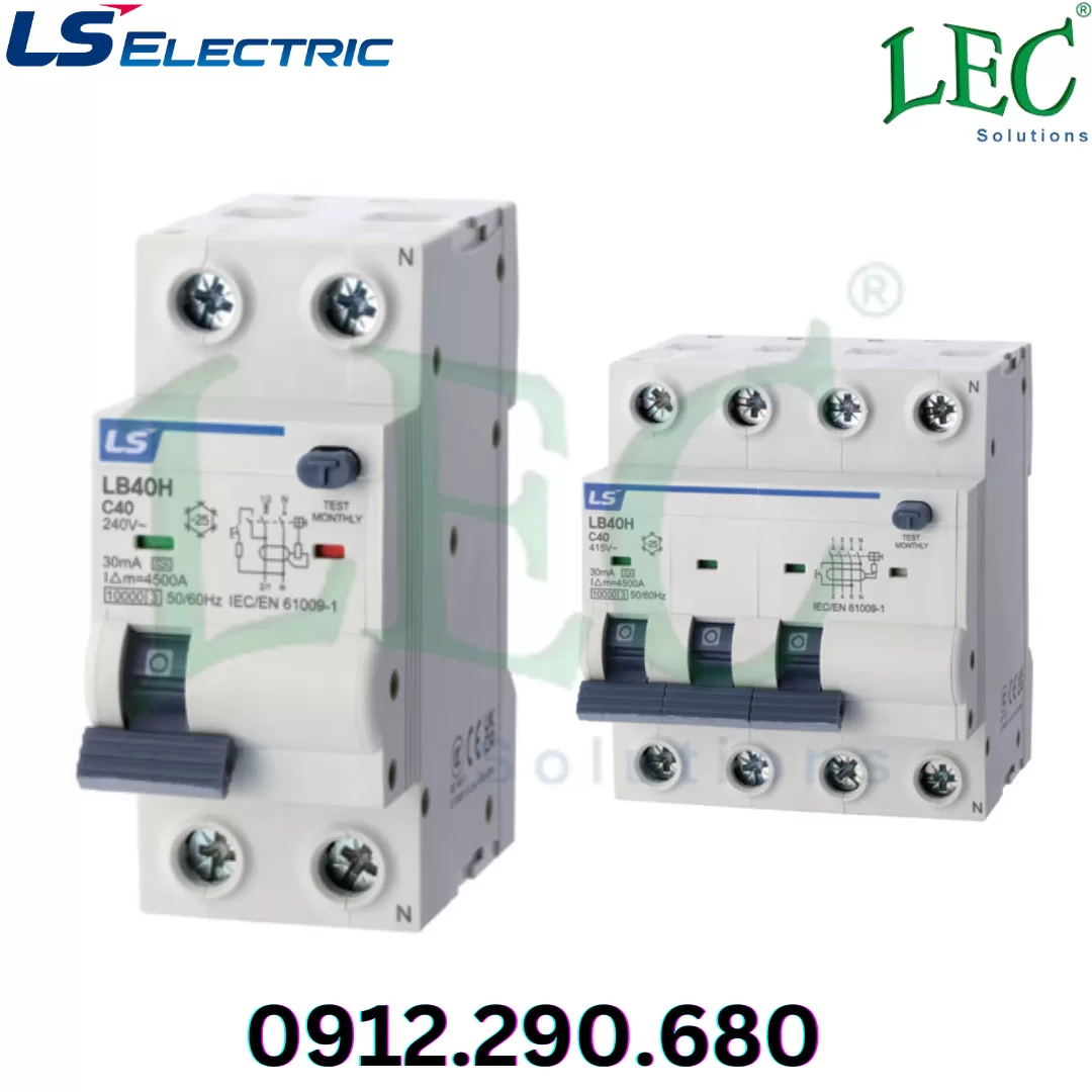 RCBO Ls LB40H 1P+N curve B 10A 30mA AC type 10kA