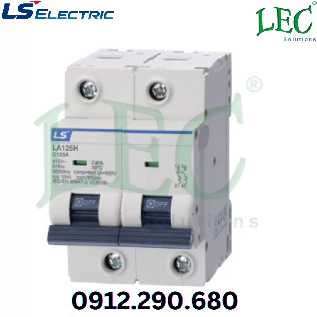 MCB Ls LA125H 2P type C 125A 10kA 415VAC