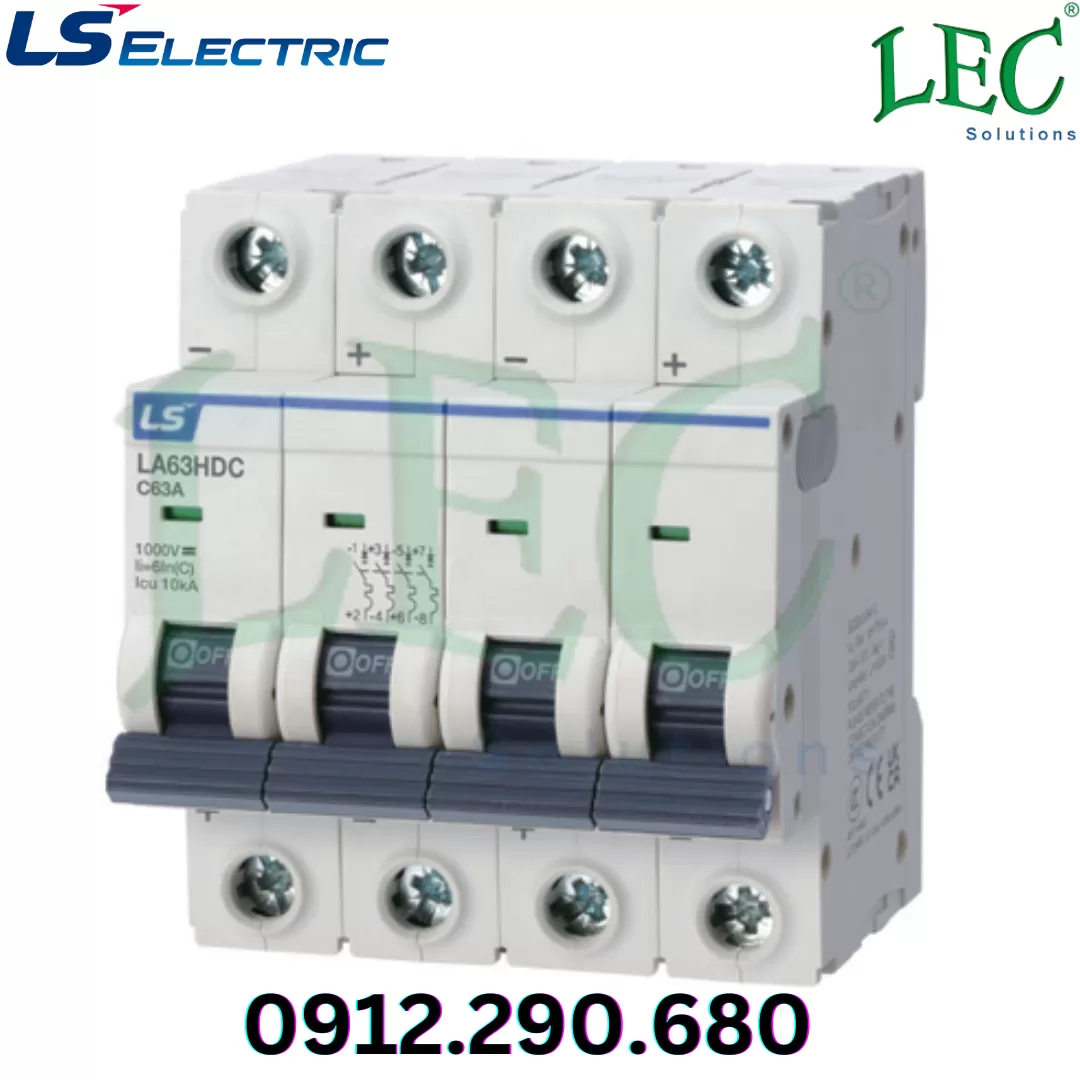 MCB Ls LA63HDC 4P type C 10A 10kA 1000VDC