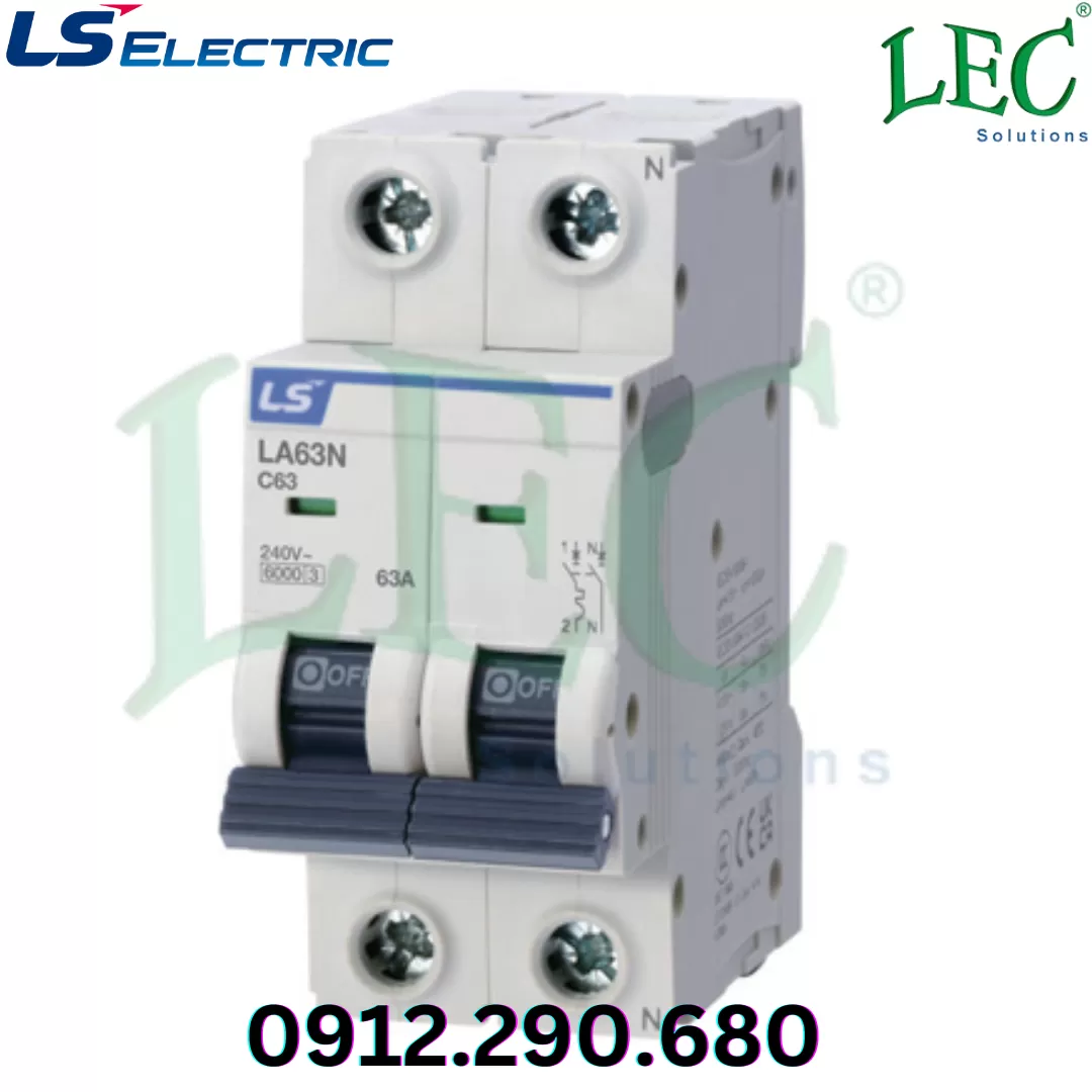 MCB Ls LA63N 2P type C 20A 6kA 415VAC
