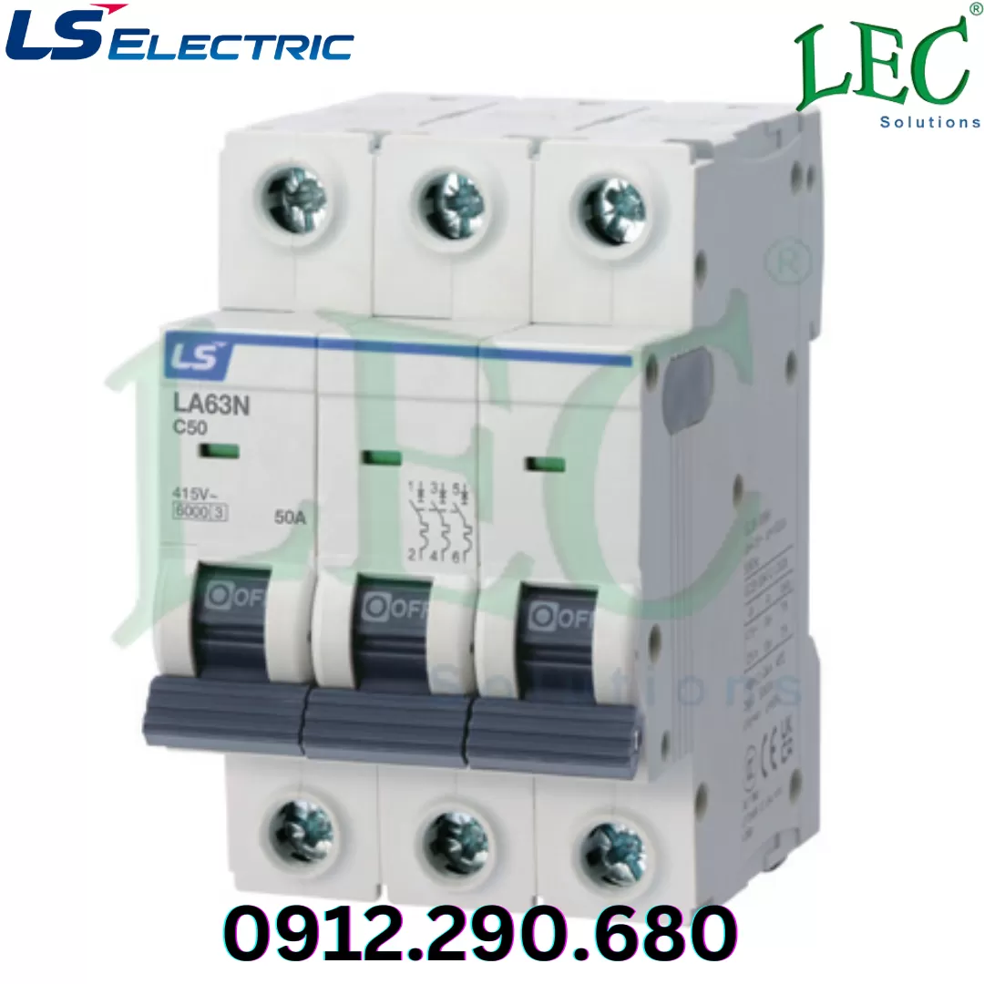 MCB Ls LA63N 3P type D 10A 6kA 415VAC