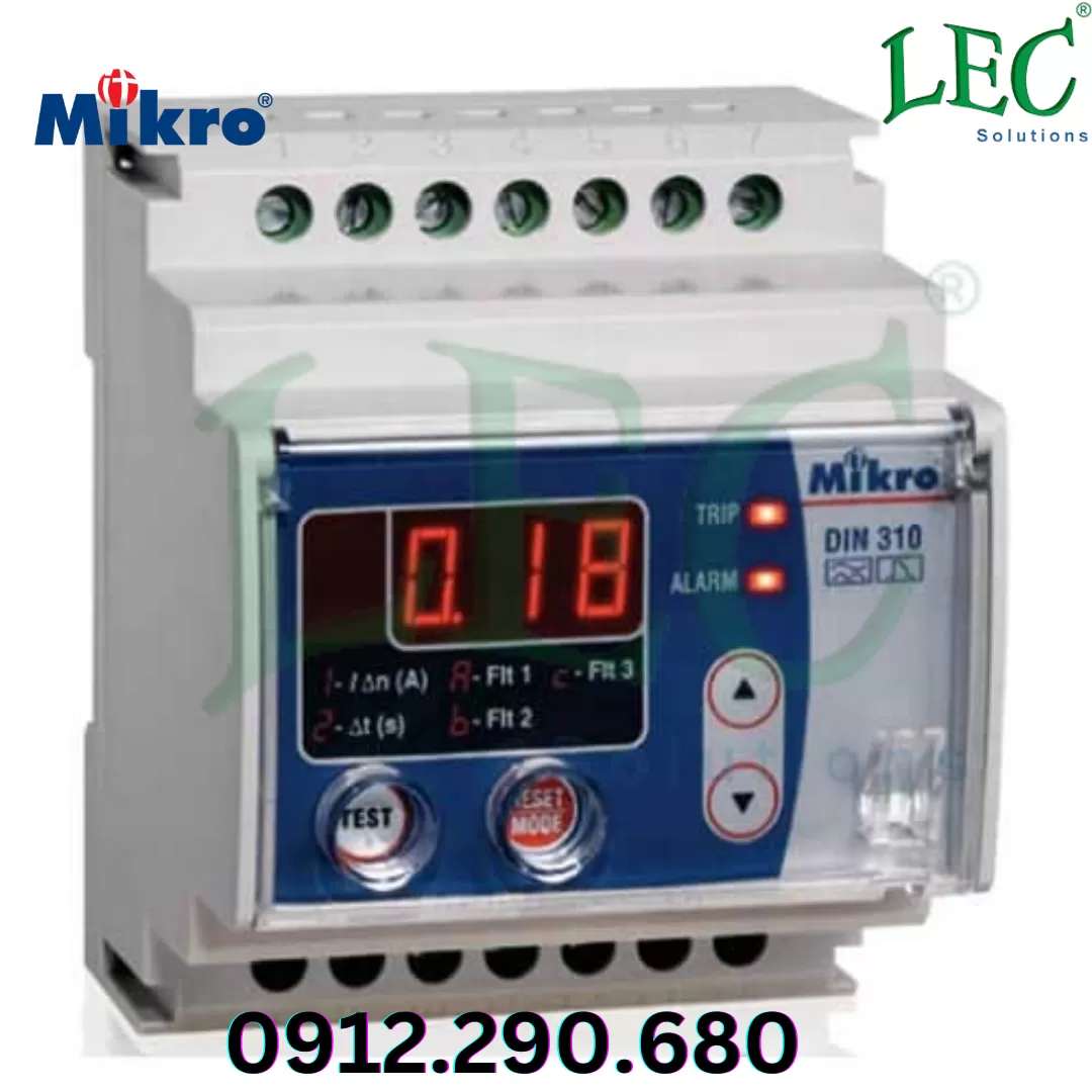 Rơ le bảo vệ dòng rò Mikro loại cài DIN310-230A