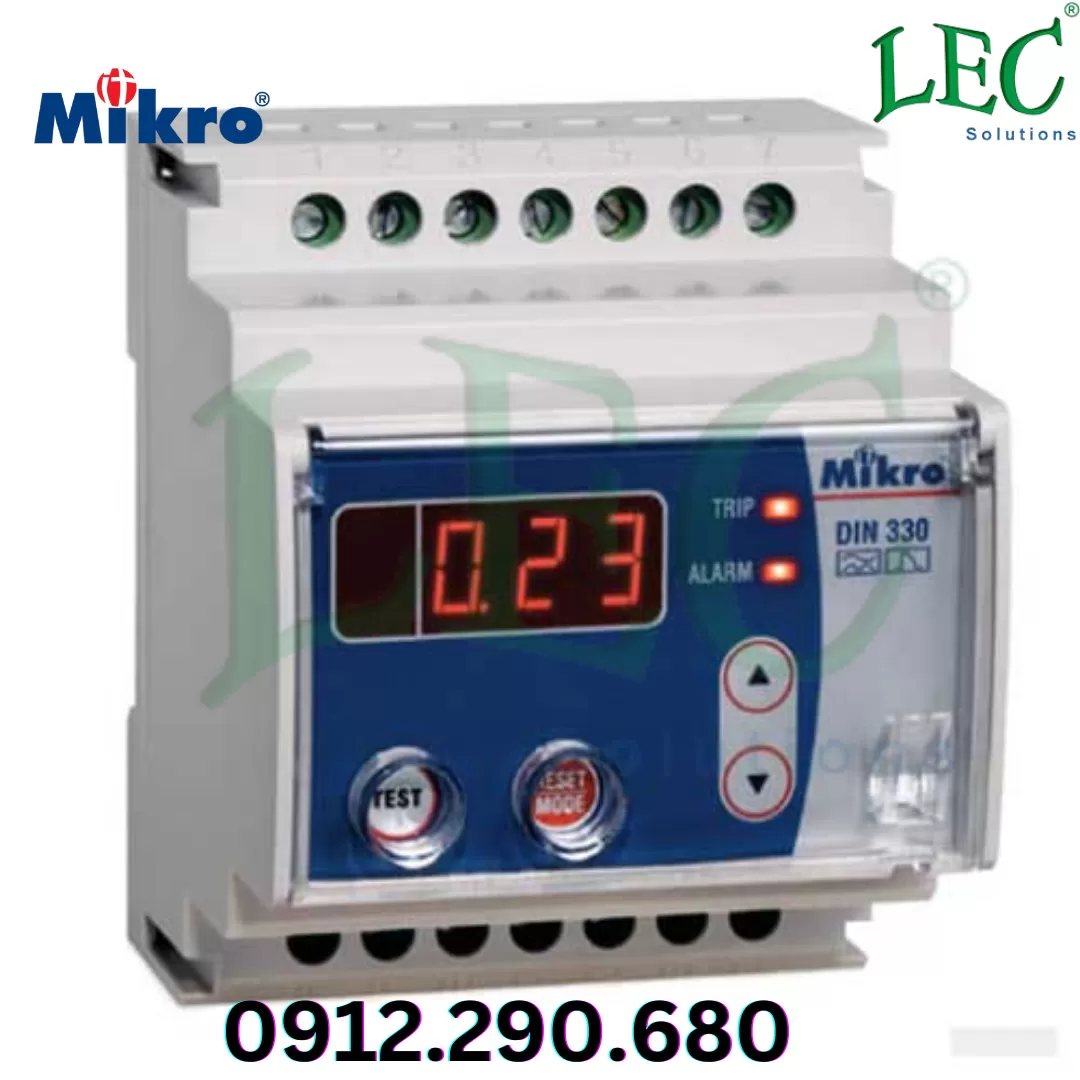 Rơ le bảo vệ dòng rò Mikro loại cài DIN330-230A
