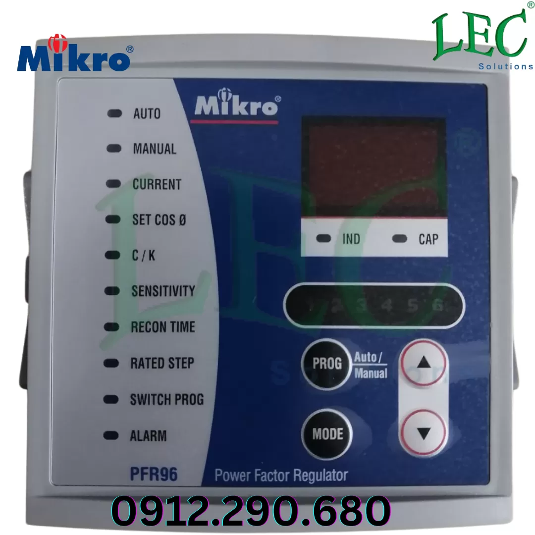 Bộ điều khiển tụ bù công suất Mikro 6 cấp PFR96-220-50