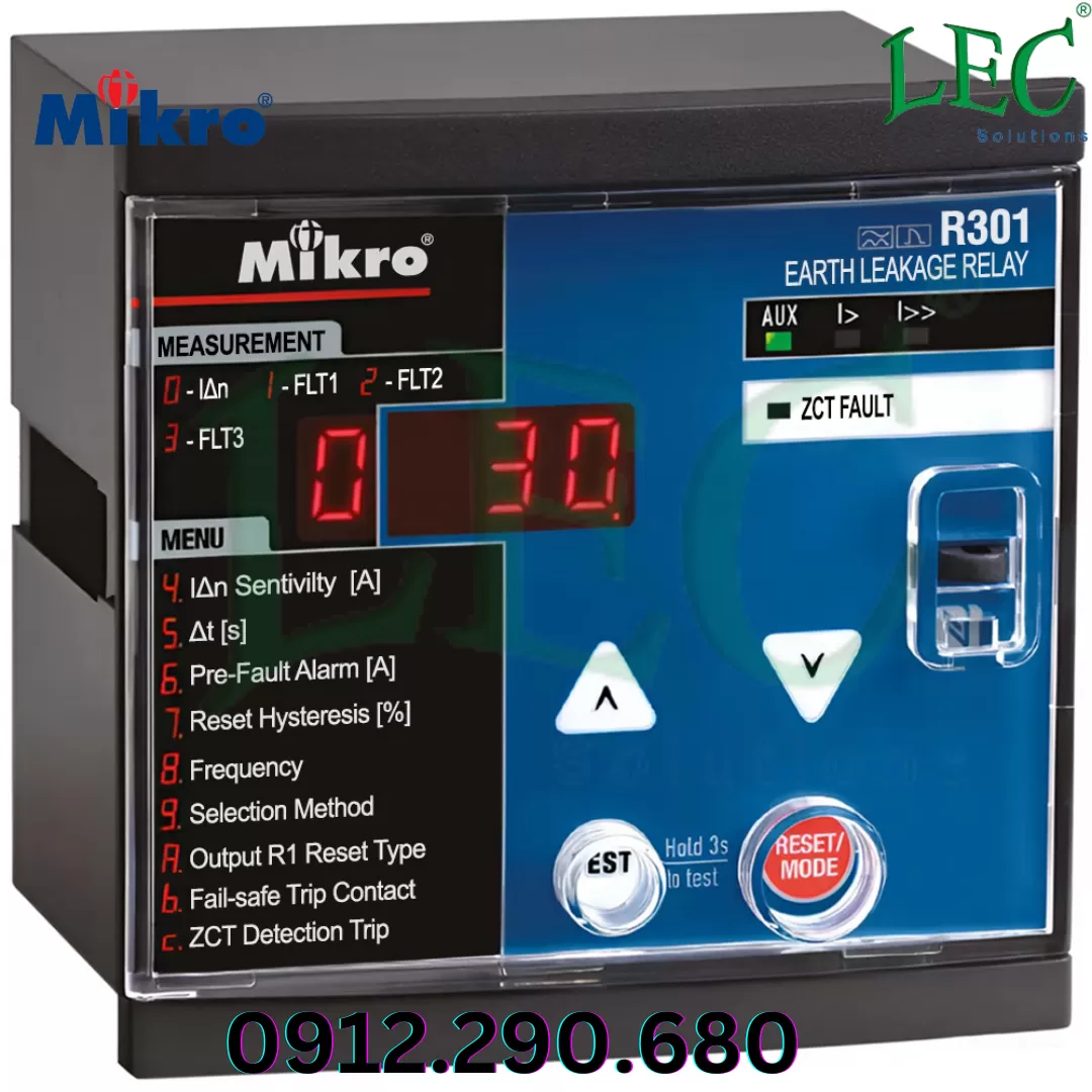 Rơ le bảo vệ chạm đất Mikro R301-230A