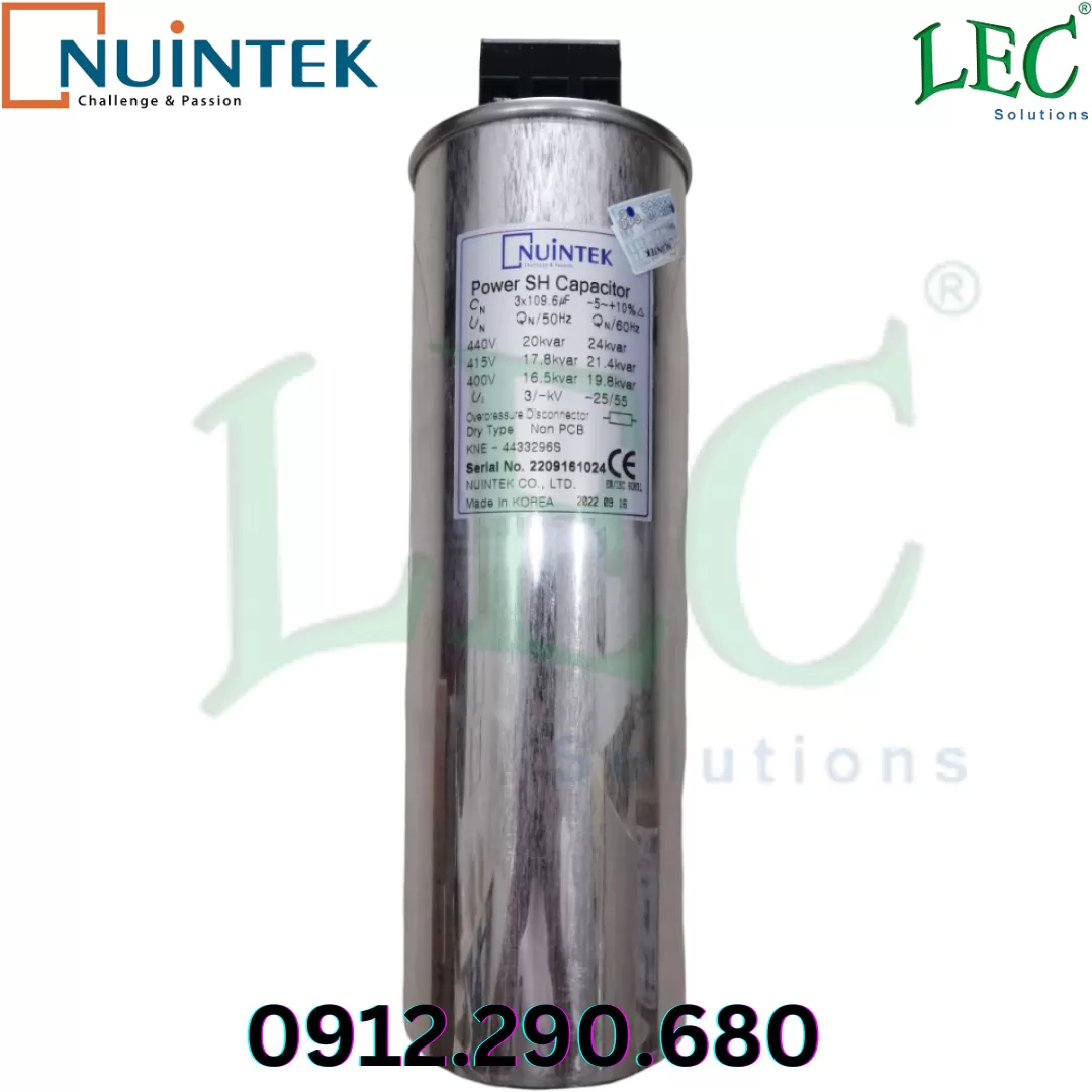 KNE-4431646S Tụ bù khô Nuintek 3P 10KVAR 440VAC
