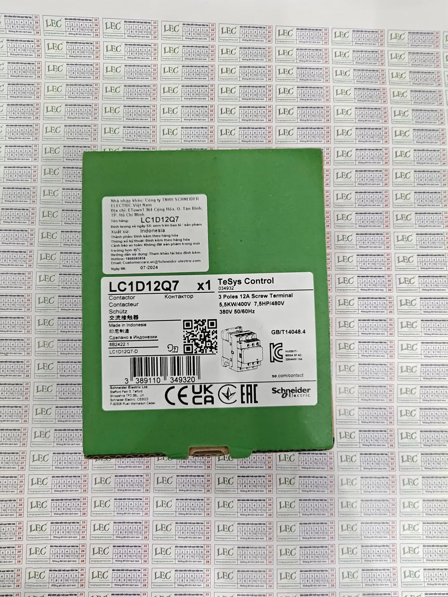 Khởi động từ LC1D12Q7 - 3P(3 NO) - AC-3 -  440 V 12 A - 380 V AC coil