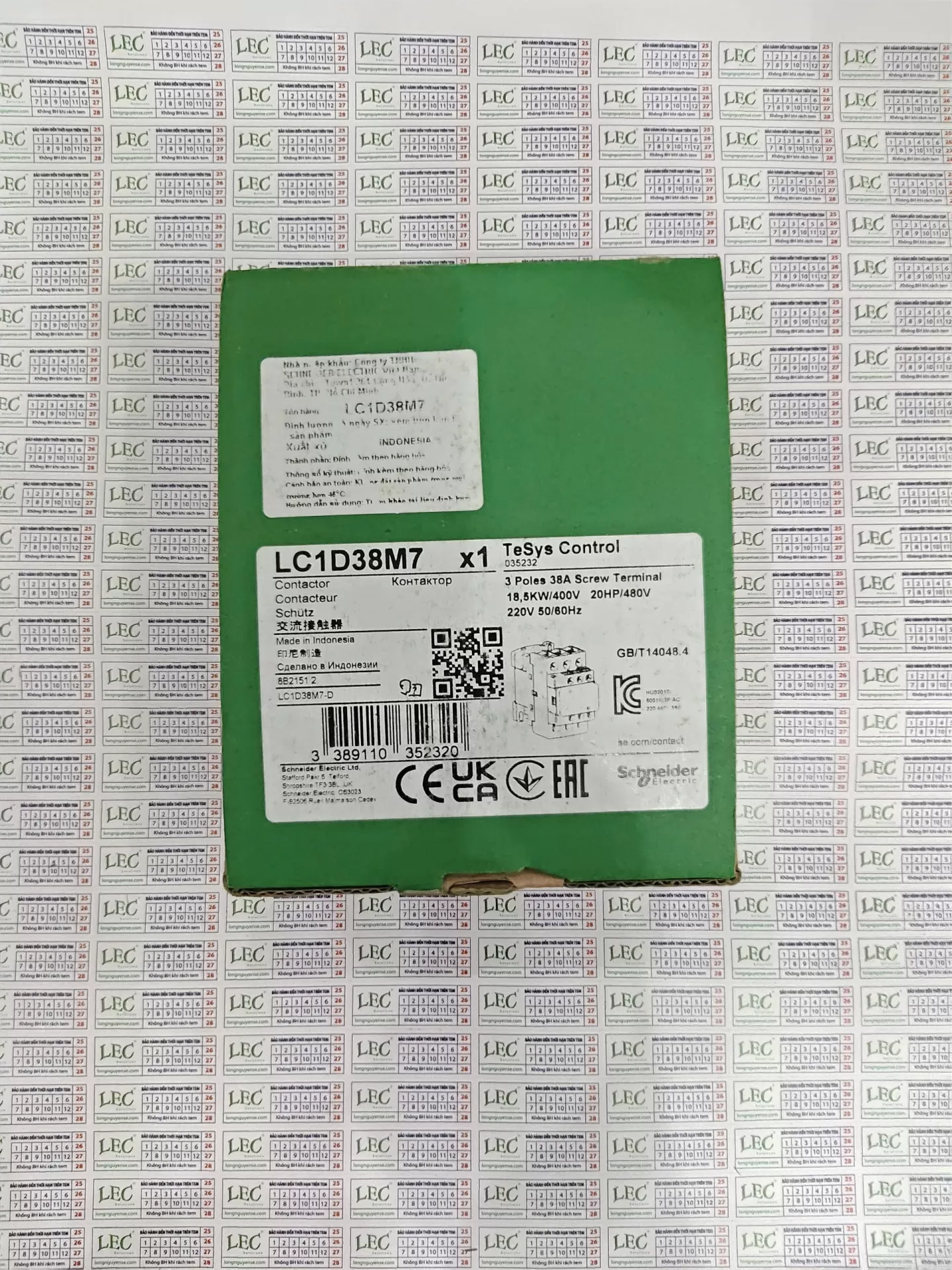 Khởi động từ LC1D38M7 - 3P(3 NO) - AC-3 -  440 V 38 A - 220 V AC coil
