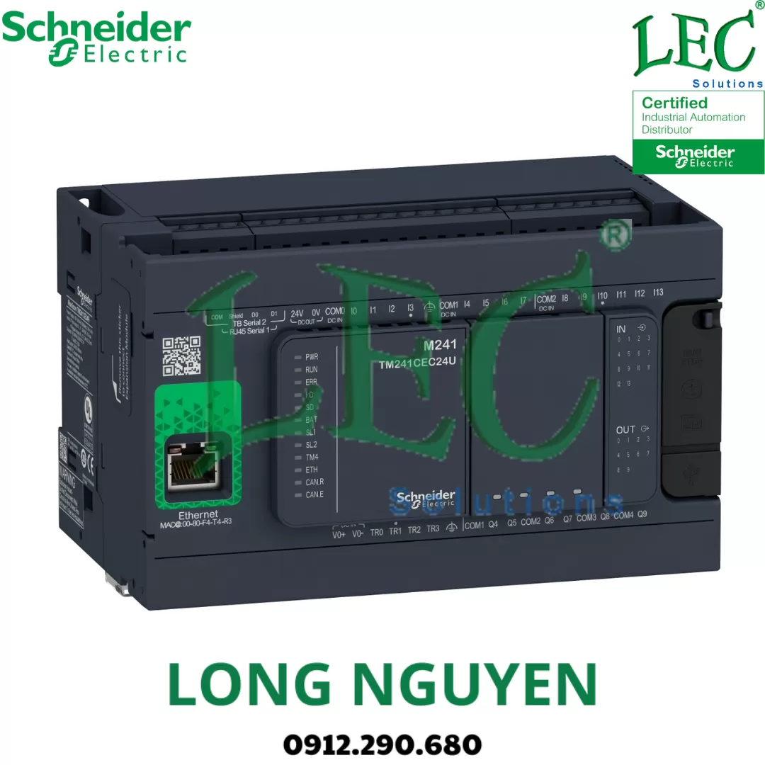 Bộ lập trình PLC TM241CEC24R M241-24IO RELAY ETHERNET CAN MASTER
