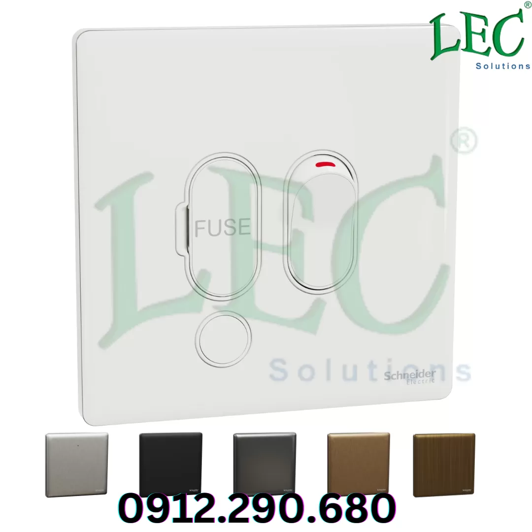 Bộ kết nối cầu chì, Unica X, 13A, 250V, 1 gang, 2 cực, có ổ cắm mềm, Thép