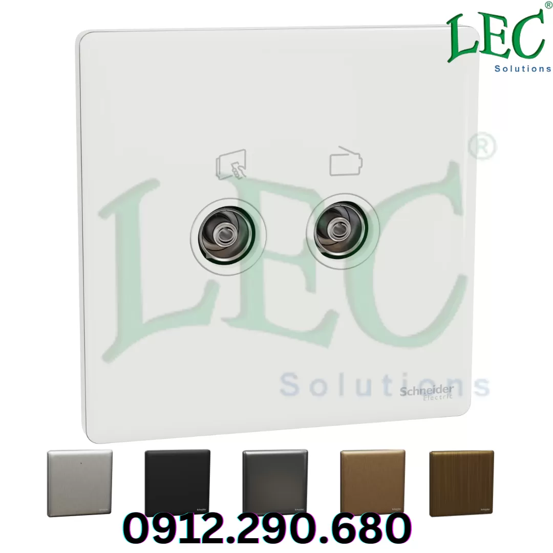 Ổ cắm TV/FM, Unica X, 2 ổ cắm, có mô-đun TV-R, Xám đậm