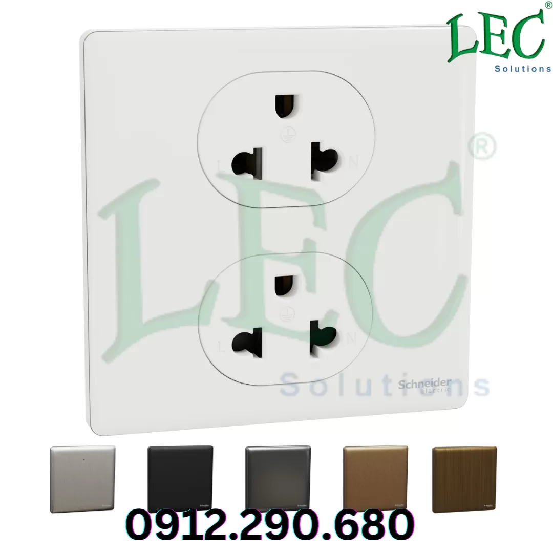 Ổ cắm đôi 3 chấu 16A, Unica X, Thép