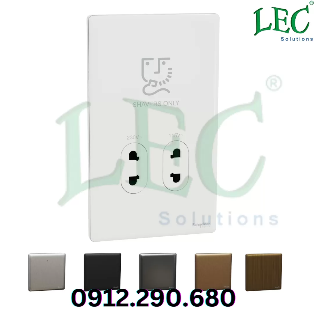 Ổ cắm máy cạo râu, Unica X, 115/230V, thẳng đứng, Đen