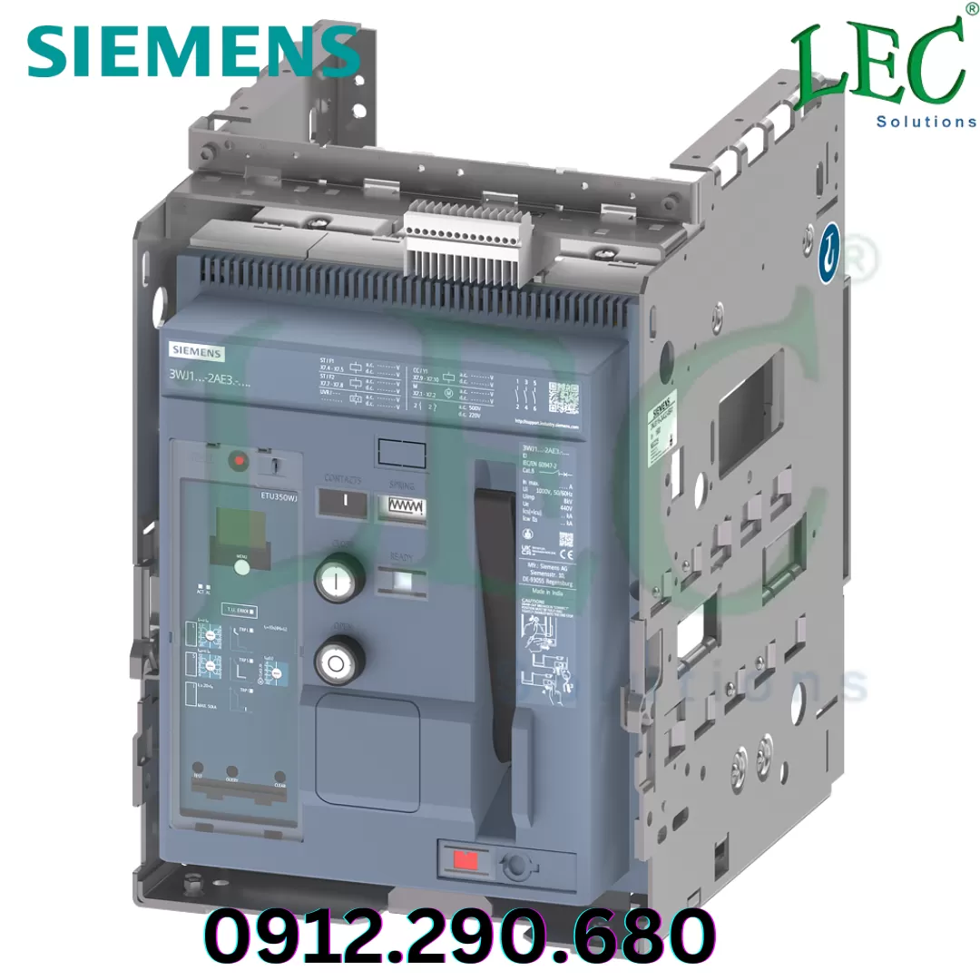 Máy cắt không khí Siemens 3WJ1 3P 800A 50kA L-S-I Draw