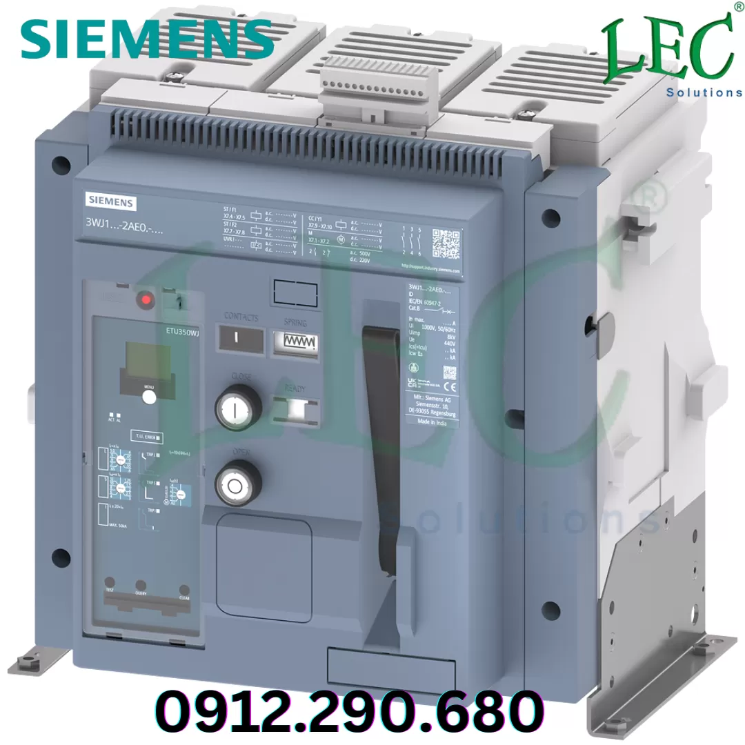 Máy cắt không khí Siemens 3WJ1 3P 1250A 50kA L-S-I Fixed