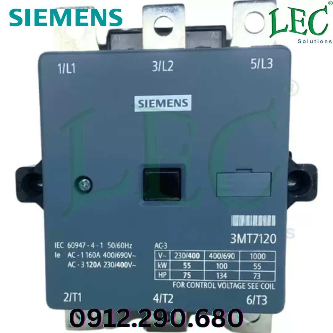 Khởi động từ 3MT7120-5AA00-0AN2 3P 120A  coil 220VAC