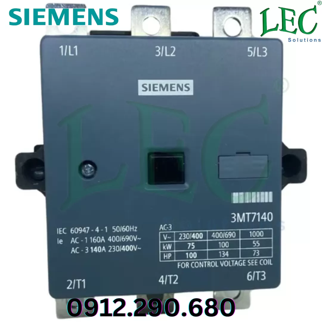 Khởi động từ 3MT7140-5AA00-0AN2 3P 140A  coil 220VAC