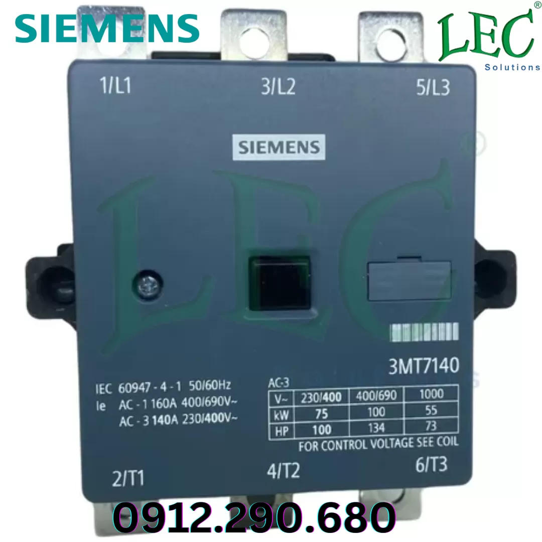 Khởi động từ 3MT7170-6AA00-0AN2 3P 170A  coil 220VAC