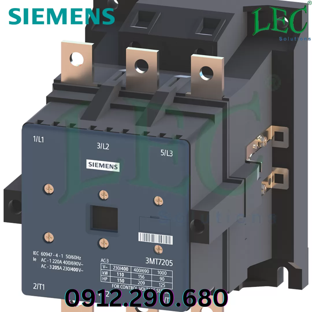 Khởi động từ 3MT7205-6AA00-0AN2 3P 205A  coil 220VAC