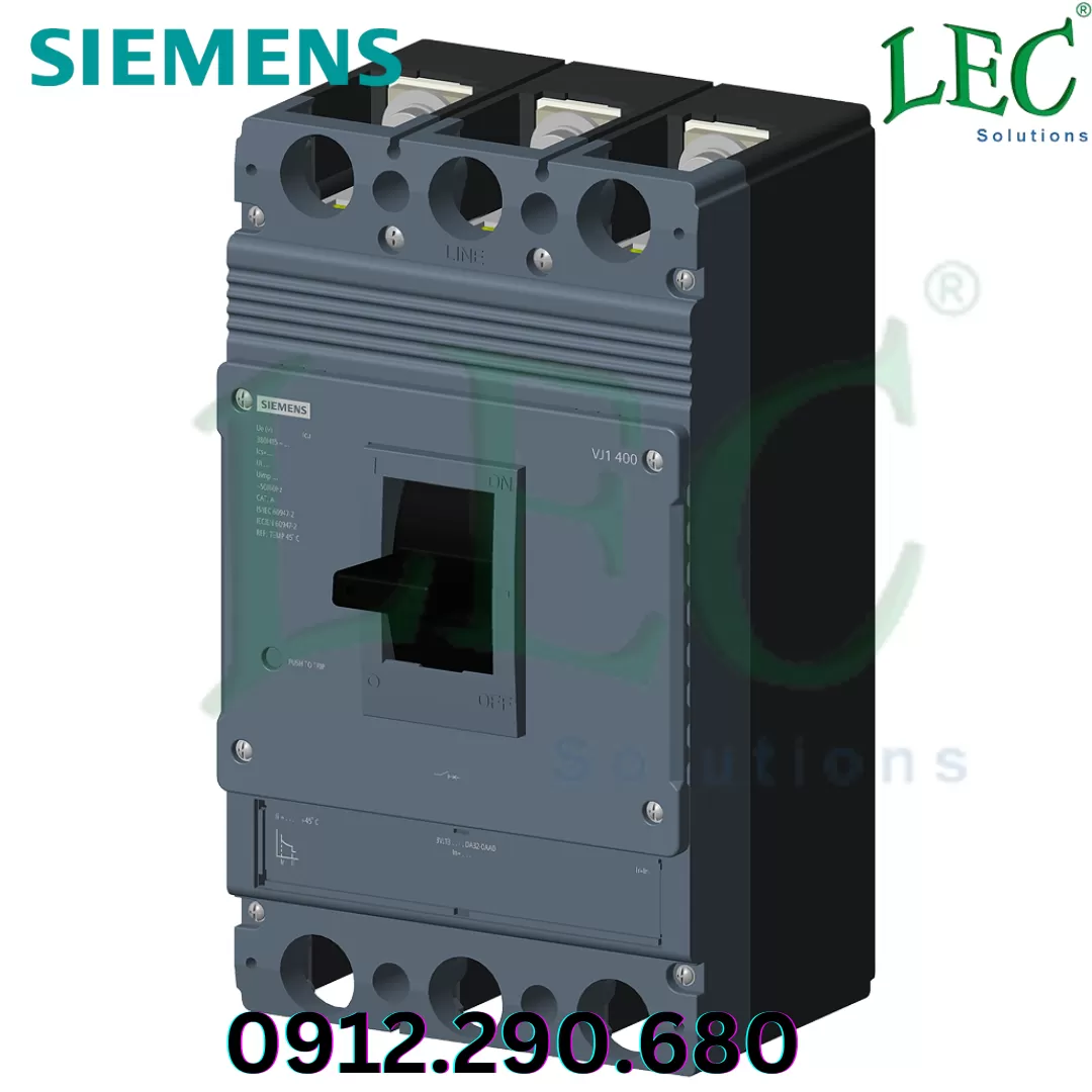 MCCB 3VJ13 3P 400A 55kA Adj Siemens