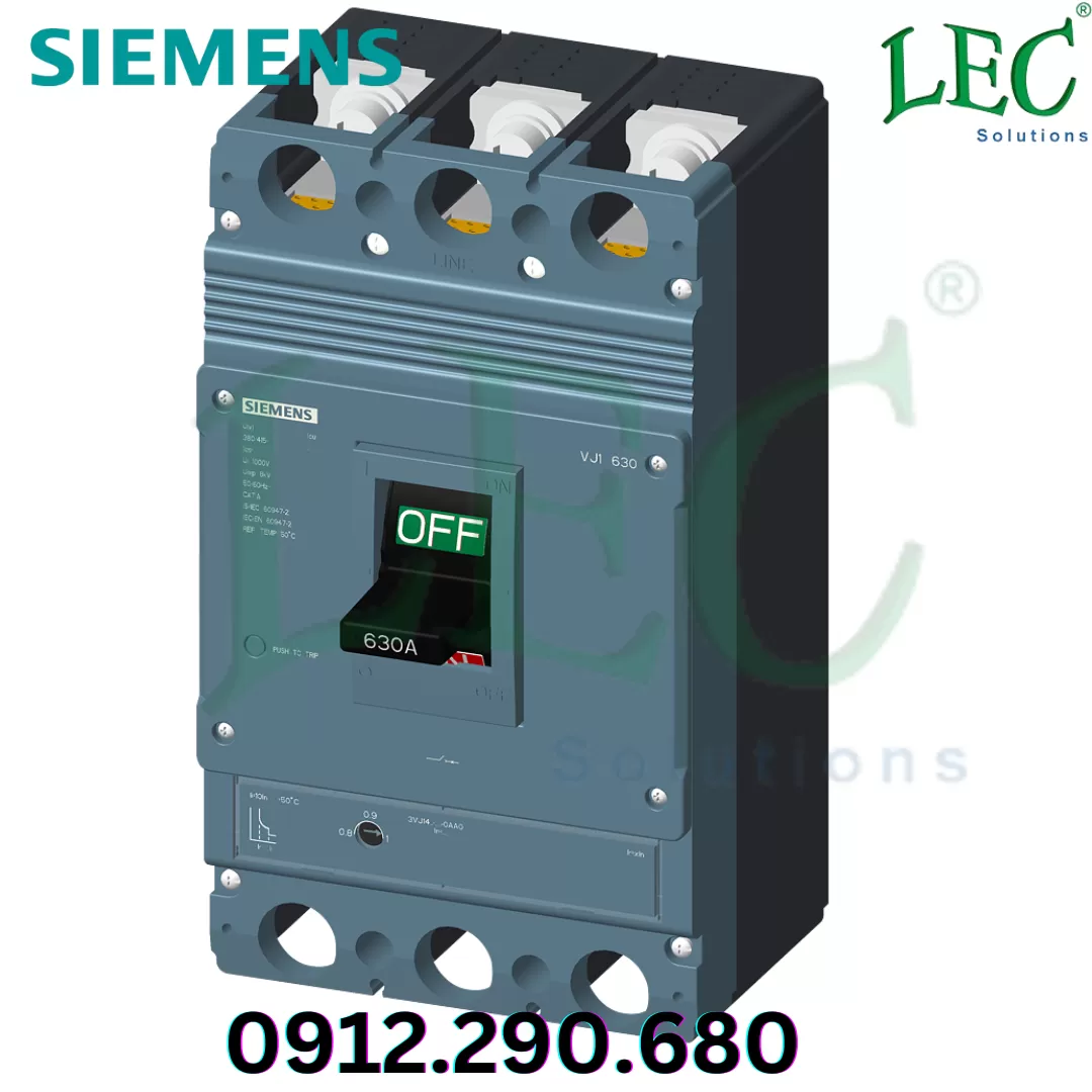 MCCB 3VJ14 3P 630A 36kA Fixed Siemens