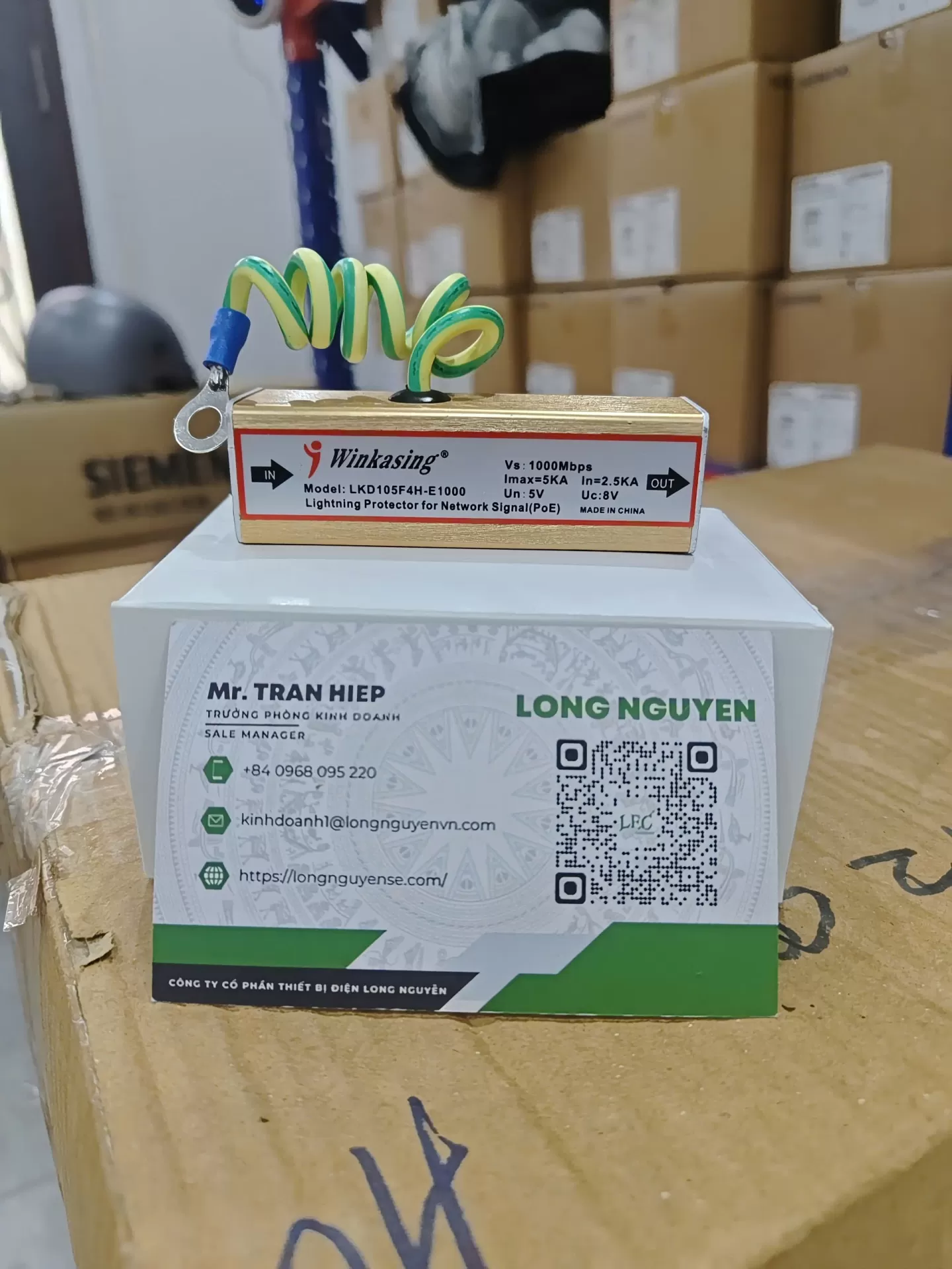 Thiết bị chống sét lan truyền mạng Lan RJ45 Gigabit 1000Mbps LKD105F4H-E1000 Winkasing