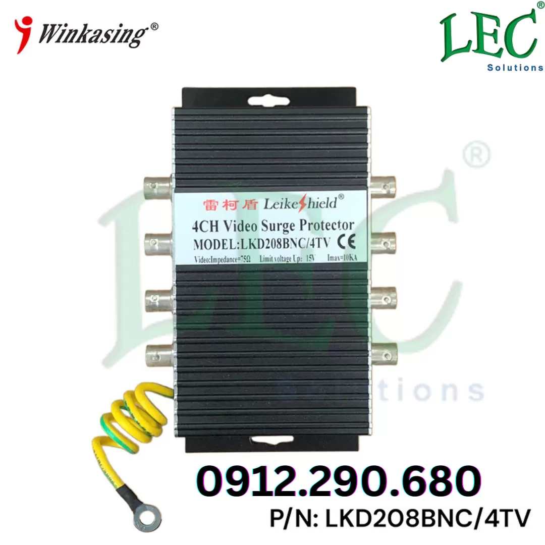 Chống sét cho 4 kênh video BNC Winkasing LKD208BNC/4TV
