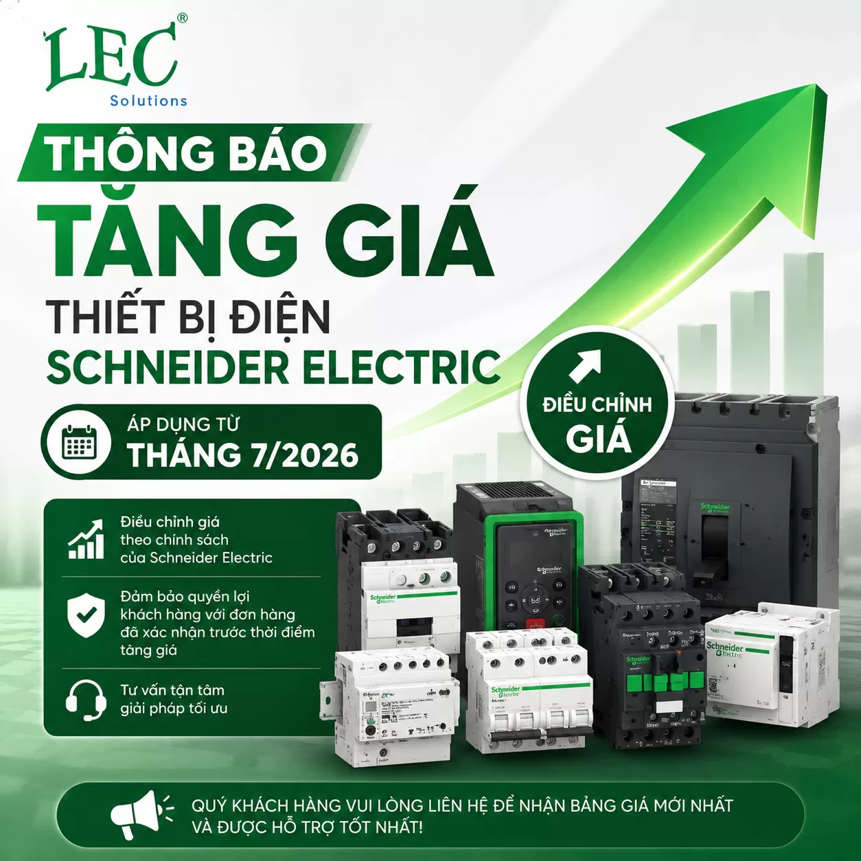 Thông Báo Tăng Giá Thiết Bị Điện Schneider Mới Nhất Tháng 7/2026