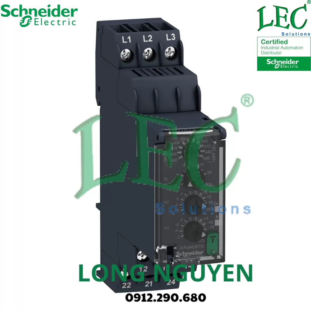 Hướng dẫn sử dụng Rơ le bảo vệ điện áp RM22TR33 Schneider