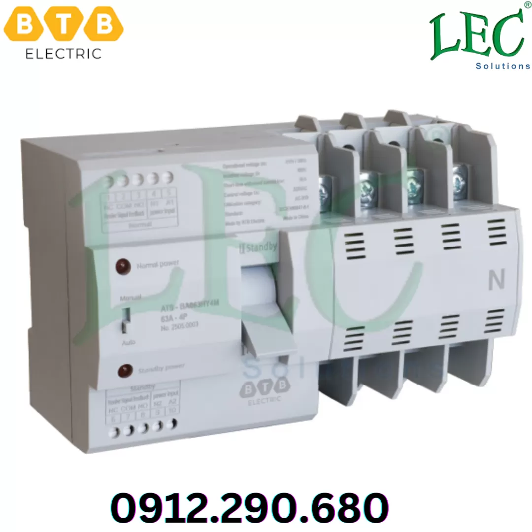 Bộ chuyển đổi nguồn tự động ATS 4P 63A ON- ON