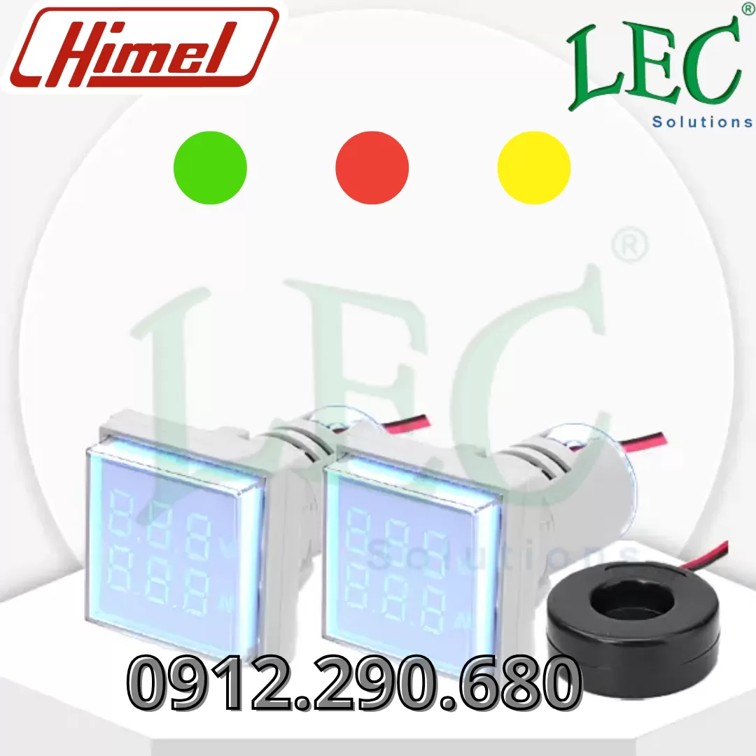 Hình vuông, đồng hồ Hertz, màu đỏ, 0-99HZ