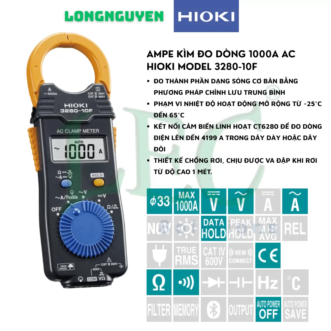 3280-10F - Ampe kìm đo dòng AC Hioki