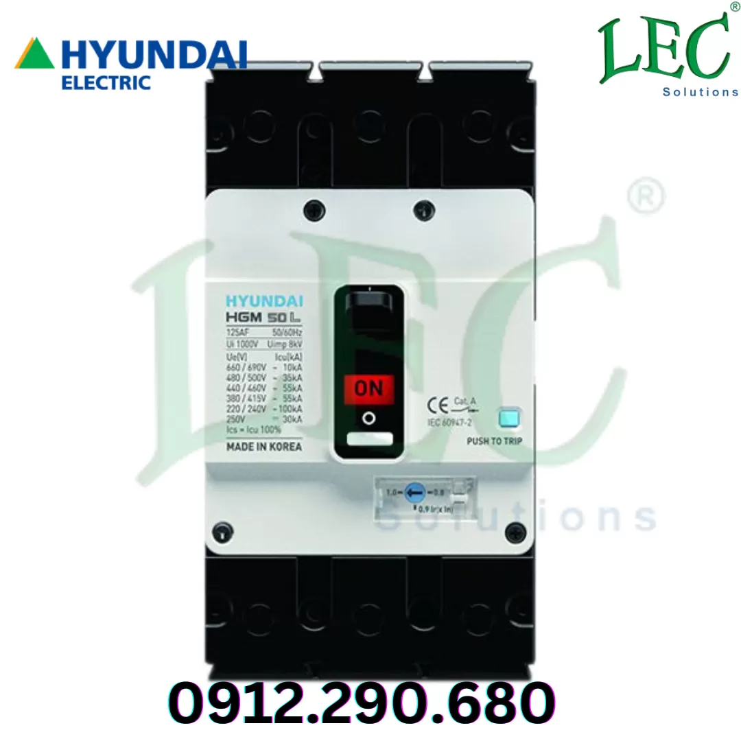 MCCB Hyundai HGM50L-F 3P 50A 55kA