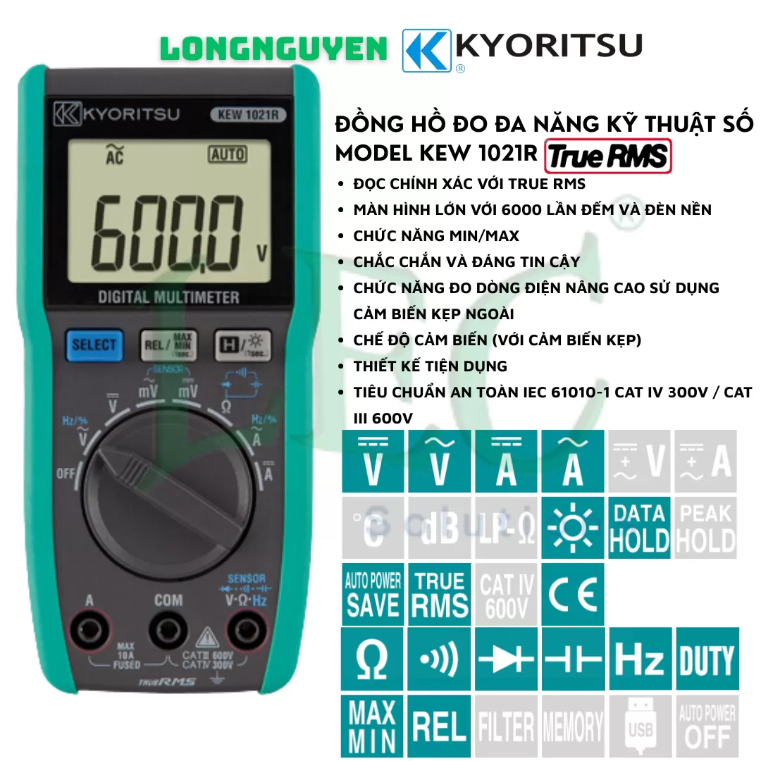 Đồng hồ vạn năng true RMS Kyoritsu Kew 1021R