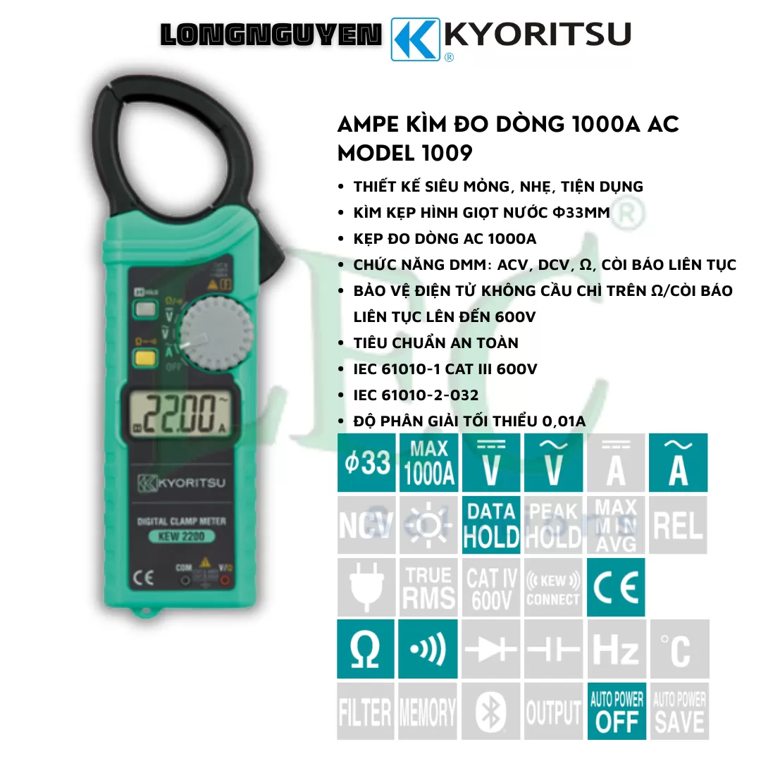 Ampe kìm đo dòng Kyoritsu Kew 2200