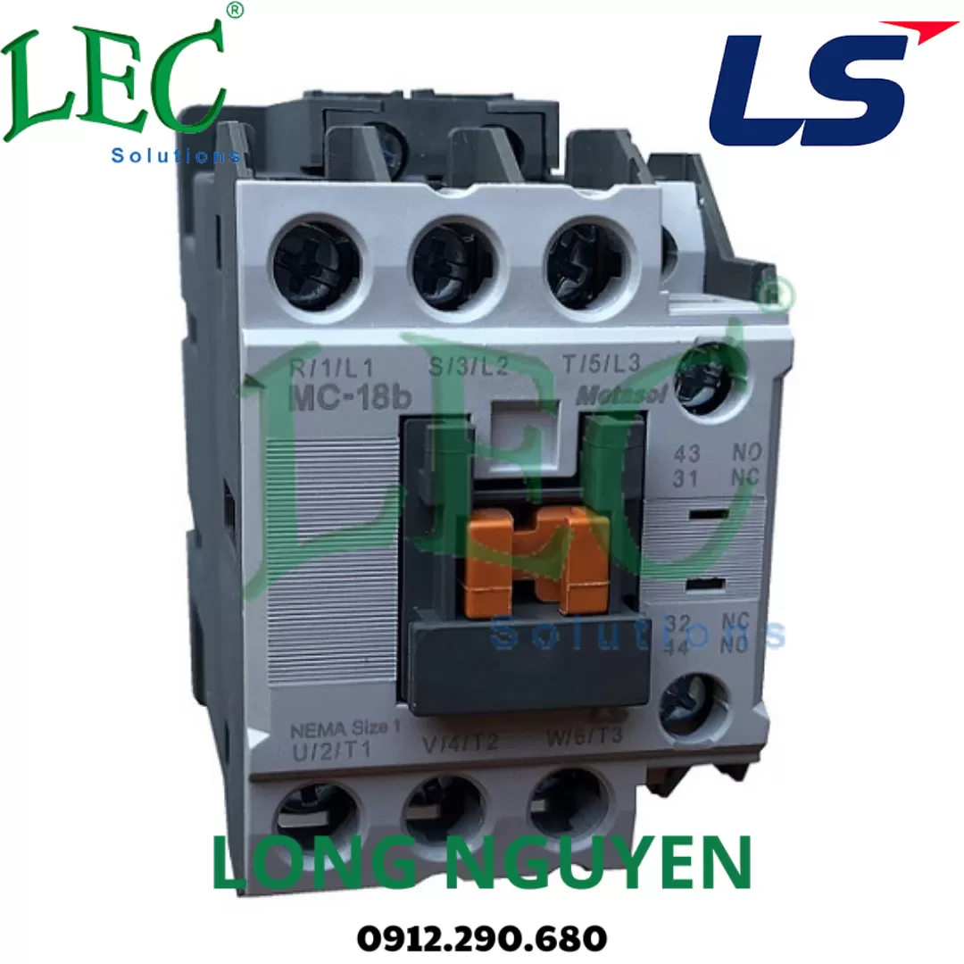 Khởi động từ 3P MC-18b 18A 1NO-1NC 220VAC