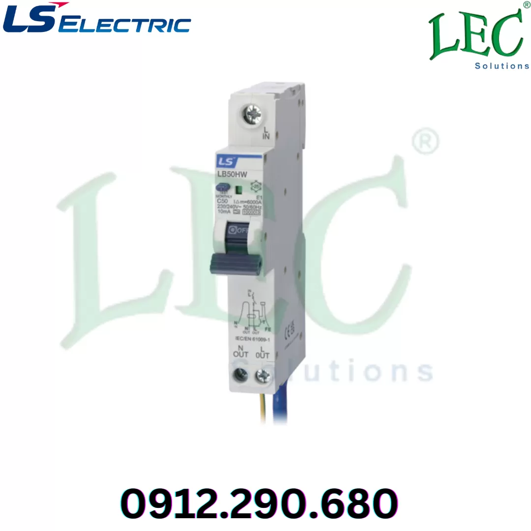 RCBO Ls LB50HW 1P+N curve C 20A 10mA AC type 10kA