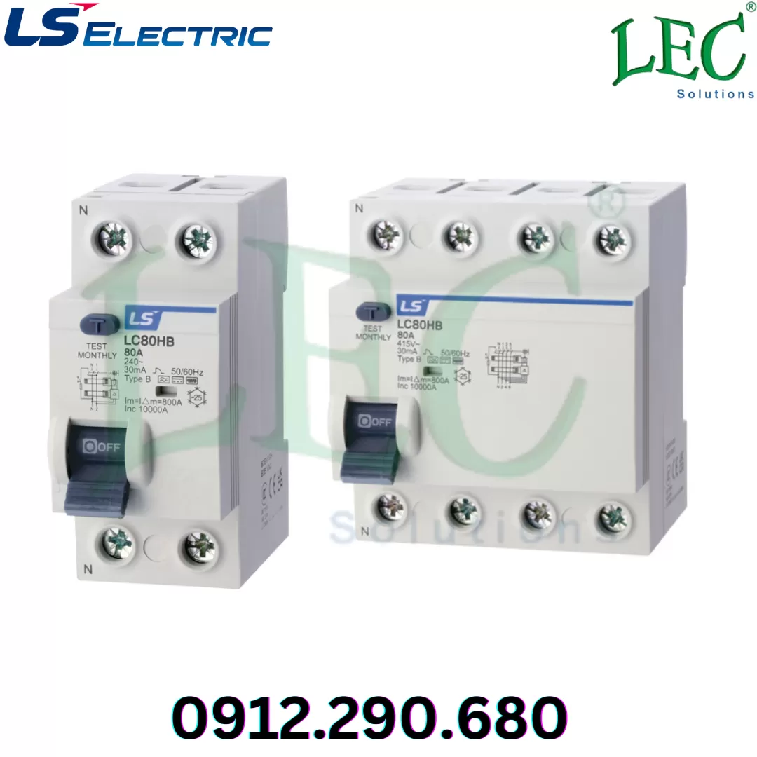 RCCB Ls LC80HB 3P+N 80A 300mA B-type 246 VAC