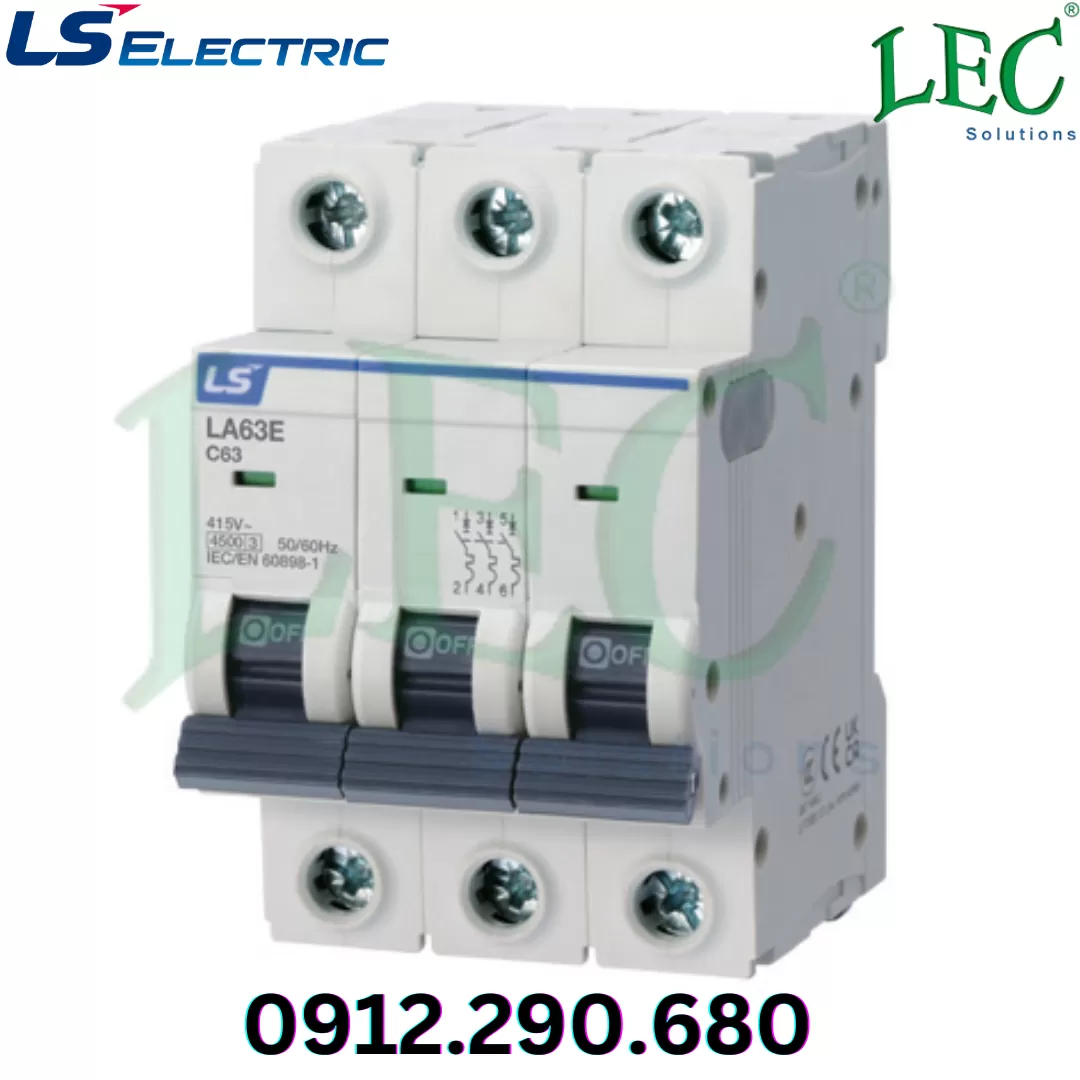 MCB Ls LA63E 3P type B 4A 4,5kA 415VAC