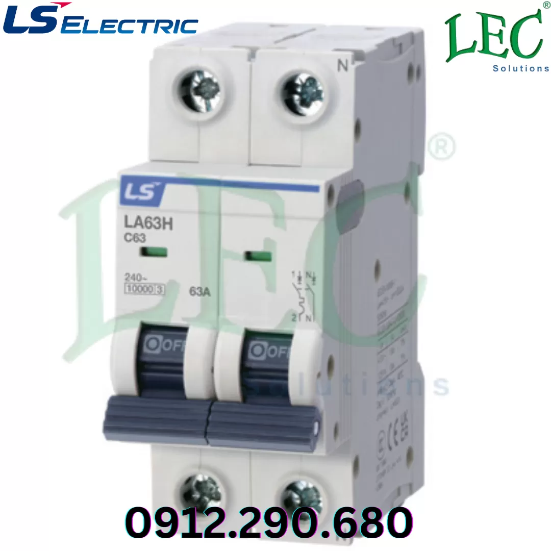 MCB Ls LA63H 2P type D 63A 10kA 415VAC