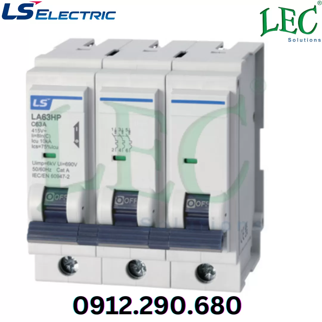 MCB Ls LA63HP 3P type C 50A 10kA 415VAC