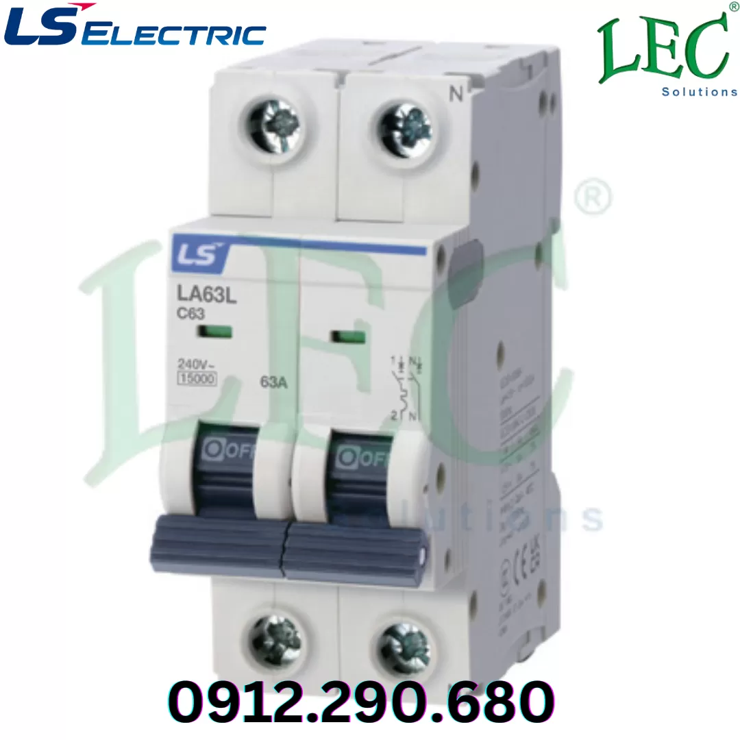 MCB Ls LA63L 2P type D 2A 15kA 415VAC