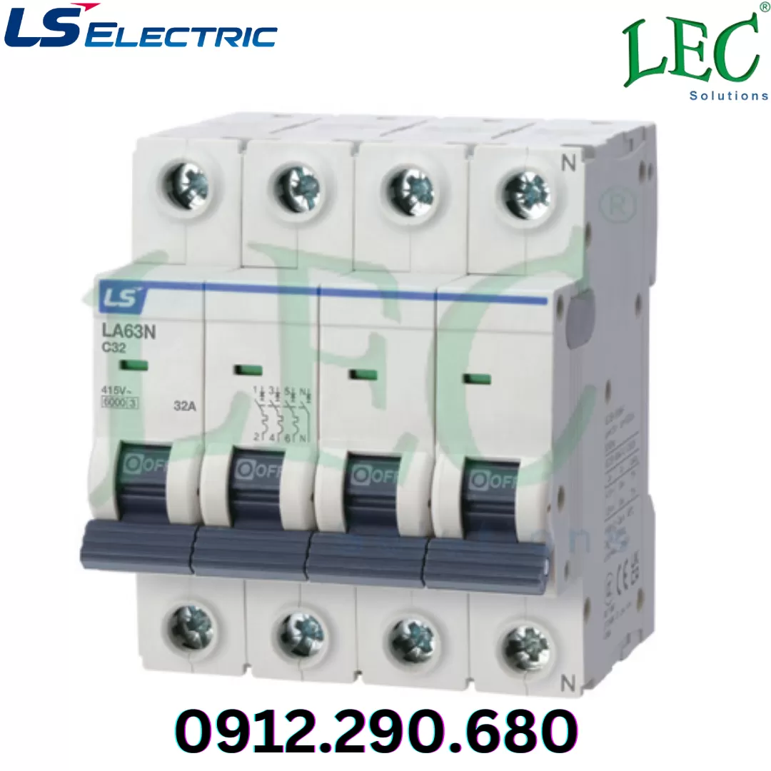 MCB Ls LA63N 4P type D 4A 6kA 415VAC