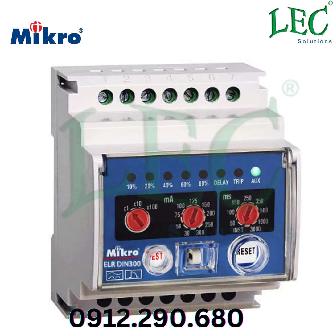 Rơ le bảo vệ dòng rò Mikro loại cài DIN300-240A
